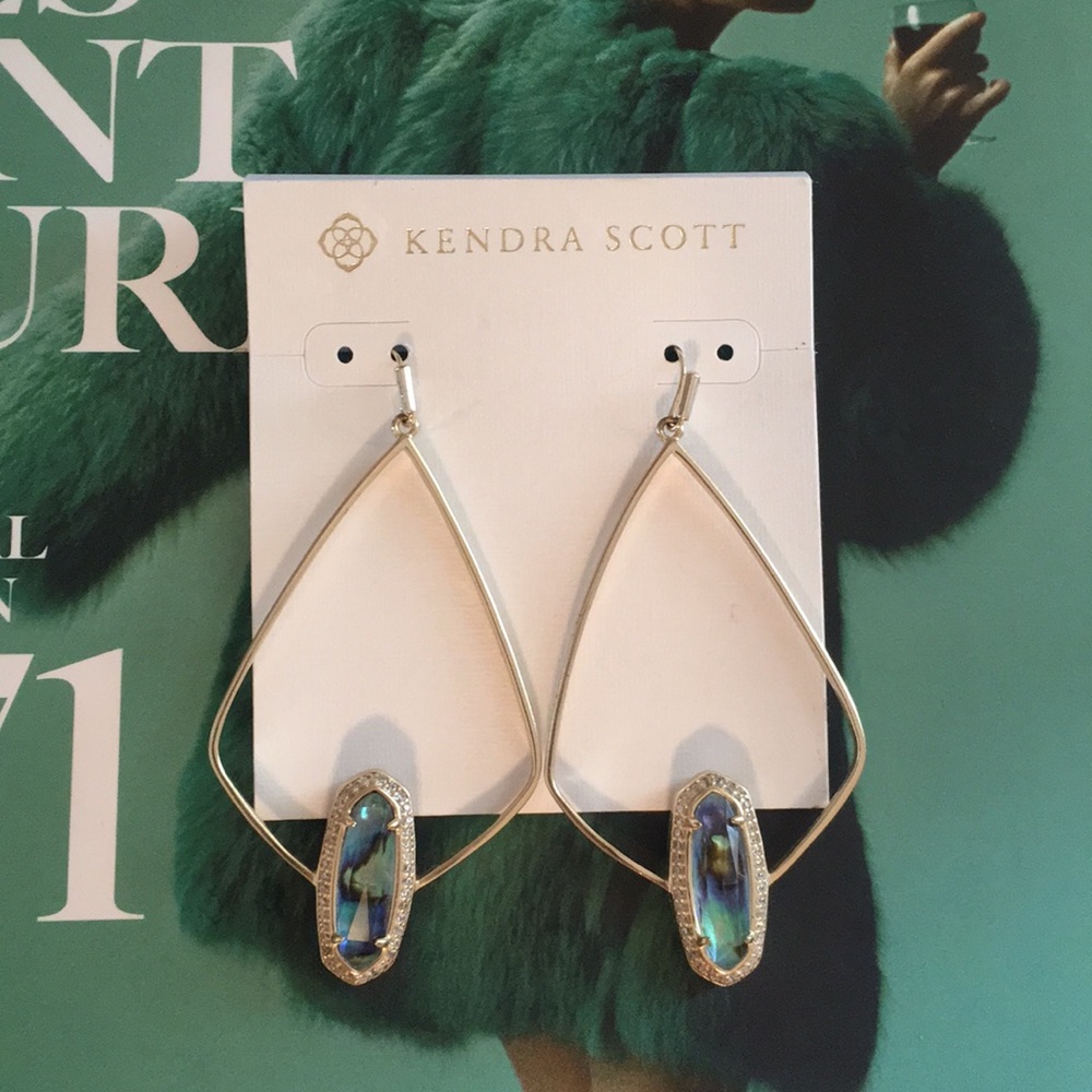 Kendra Scott Drop Hoop Abalone Earrings